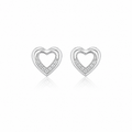 Double Line Heart Studs