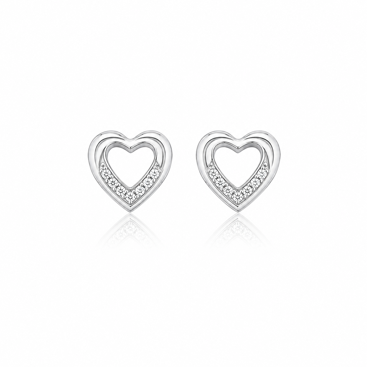 Double Line Heart Studs
