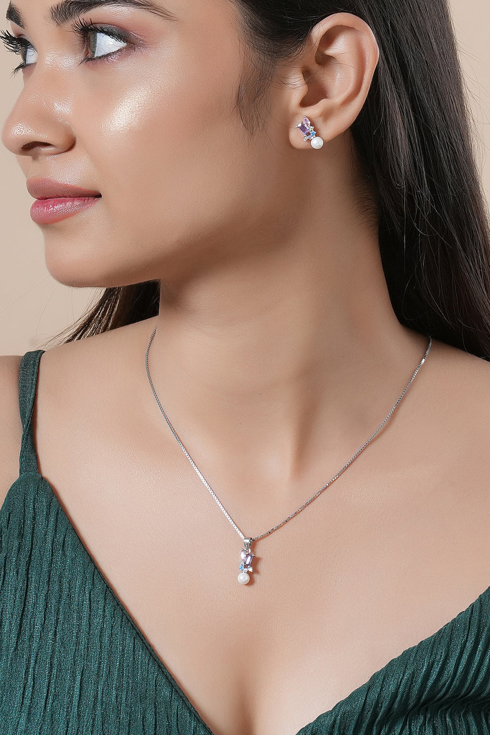 Confetti Pearl Pendant Set