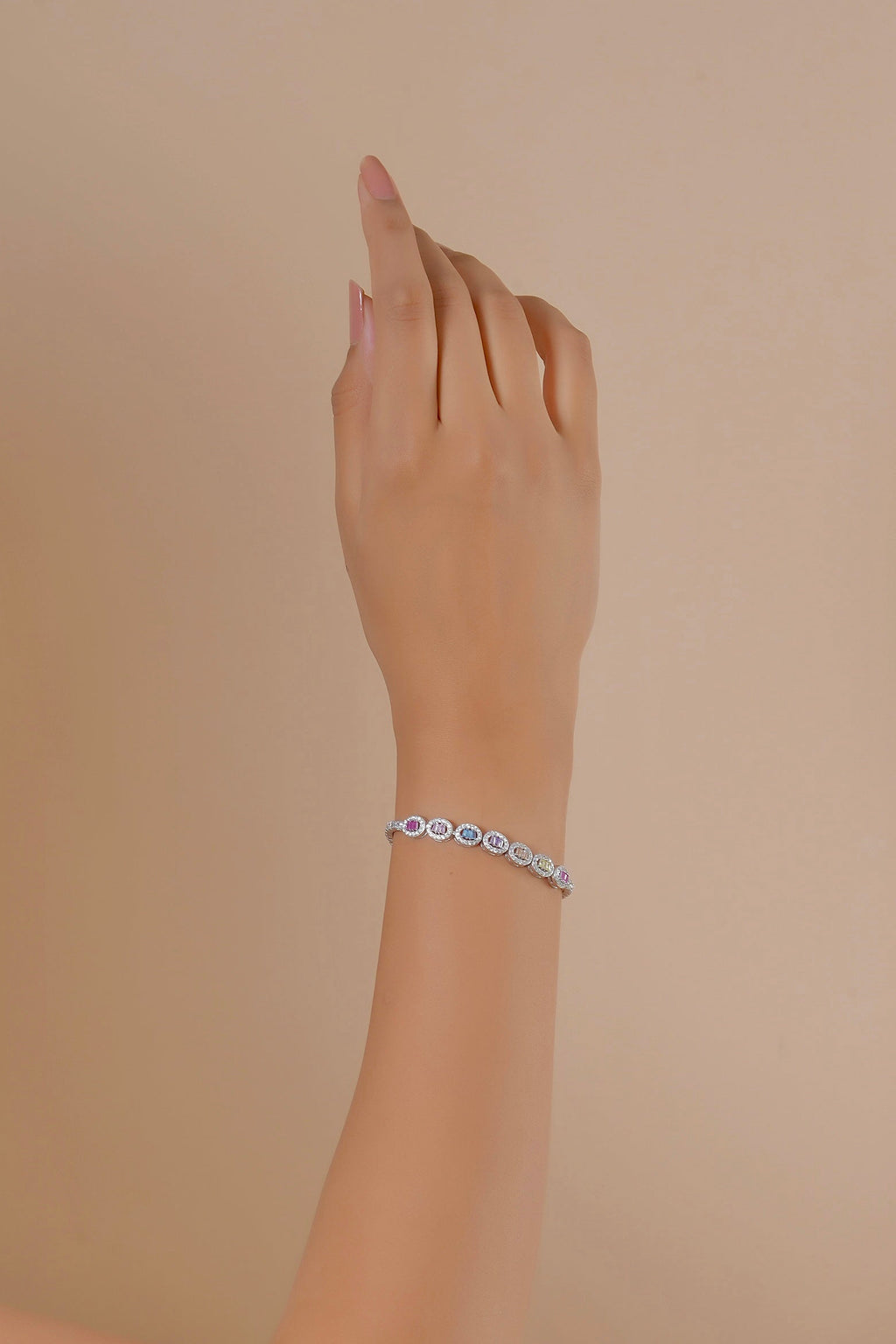 Rainbow Chunks Tennis Bracelet