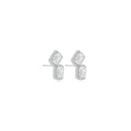 Double Emerald Halo Studs