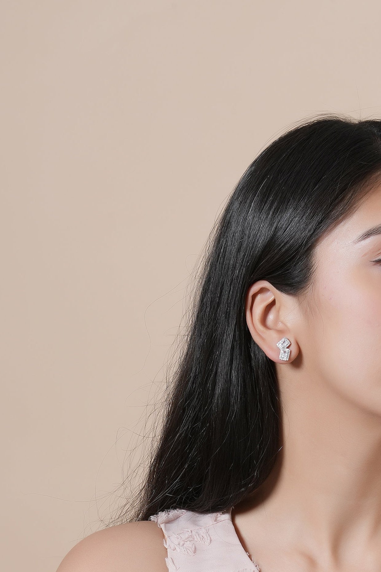 Double Emerald Halo Studs