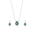 Emerald Teardrop Necklace Set