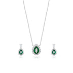 Emerald Teardrop Necklace Set