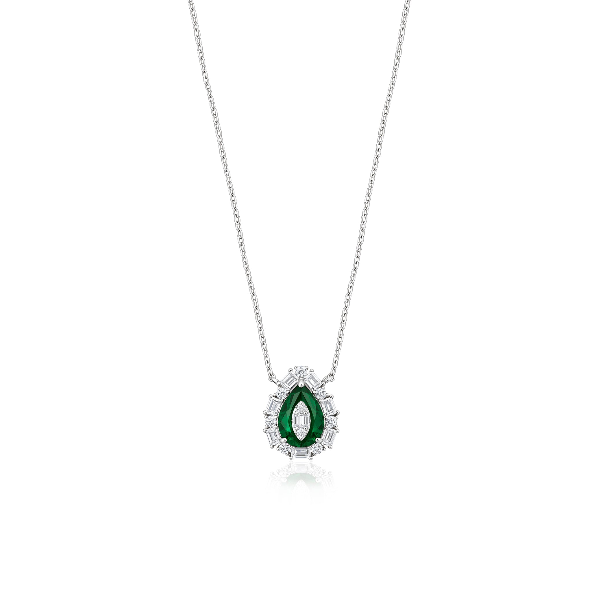 Emerald Teardrop Necklace Set