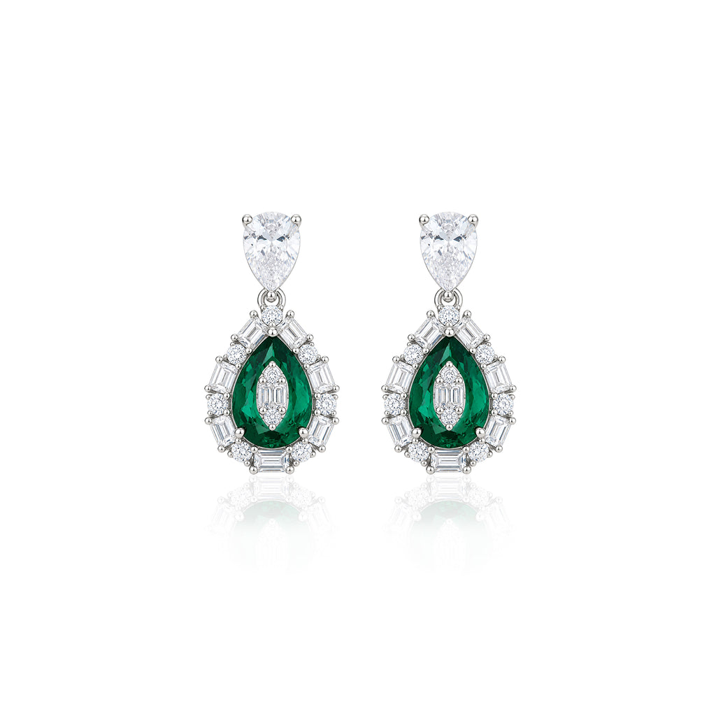 Emerald Teardrop Necklace Set