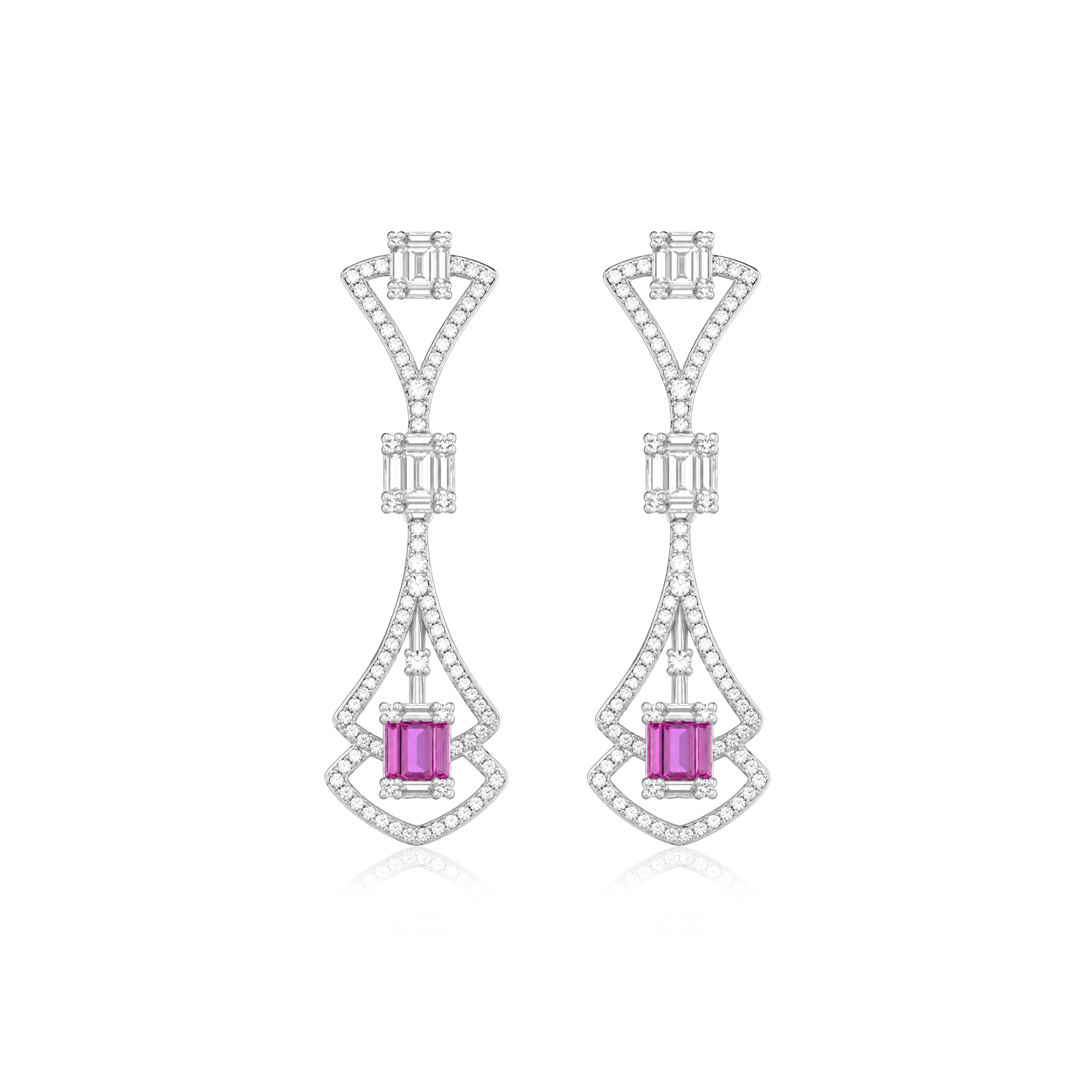 Fuschia Art Deco Drops
