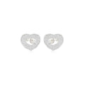 Heart Baguette Pearl Studs