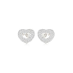 Heart Baguette Pearl Studs