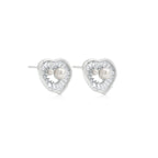 Heart Baguette Pearl Studs