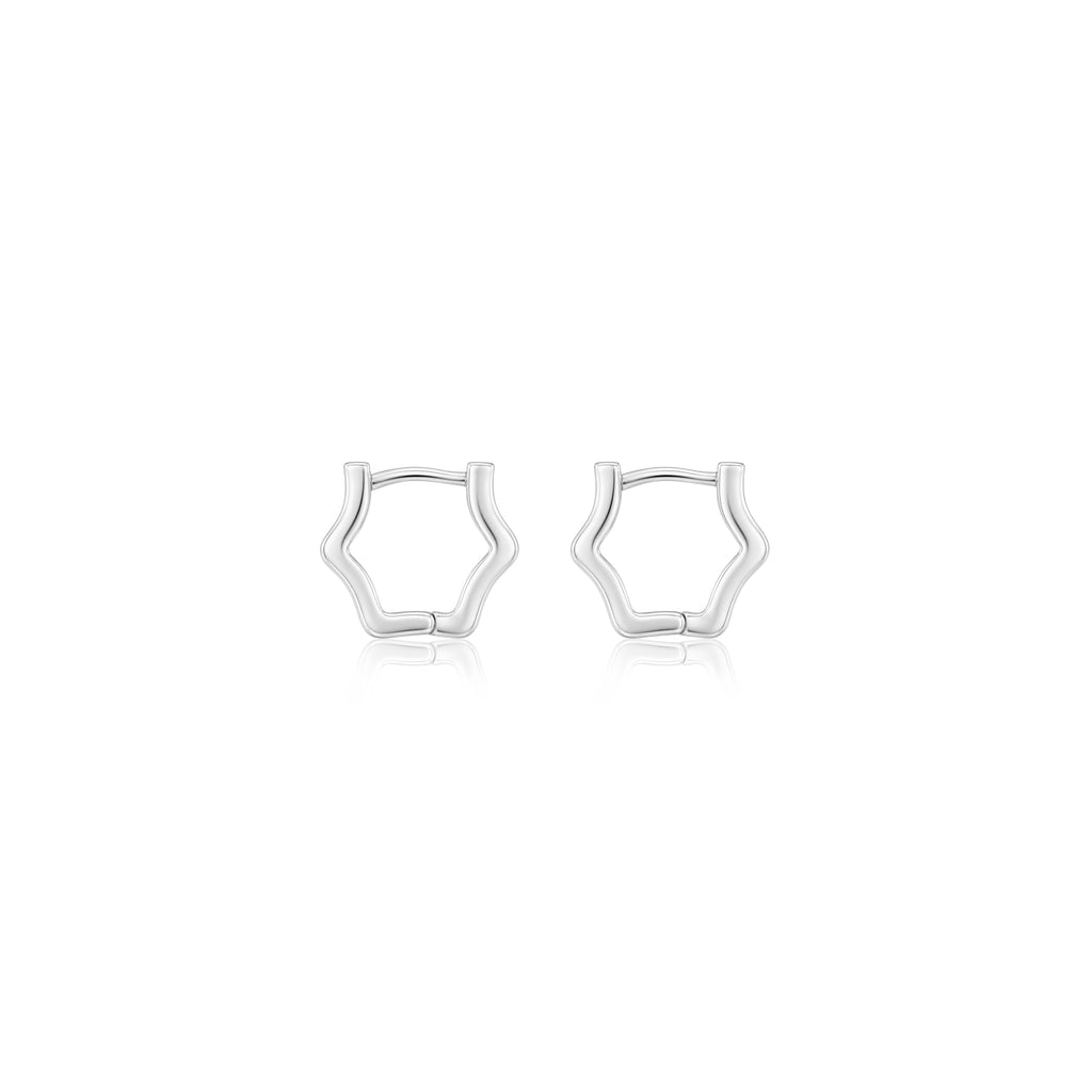 Hex Pavé Huggies