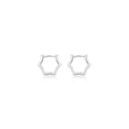 Hex Pavé Huggies