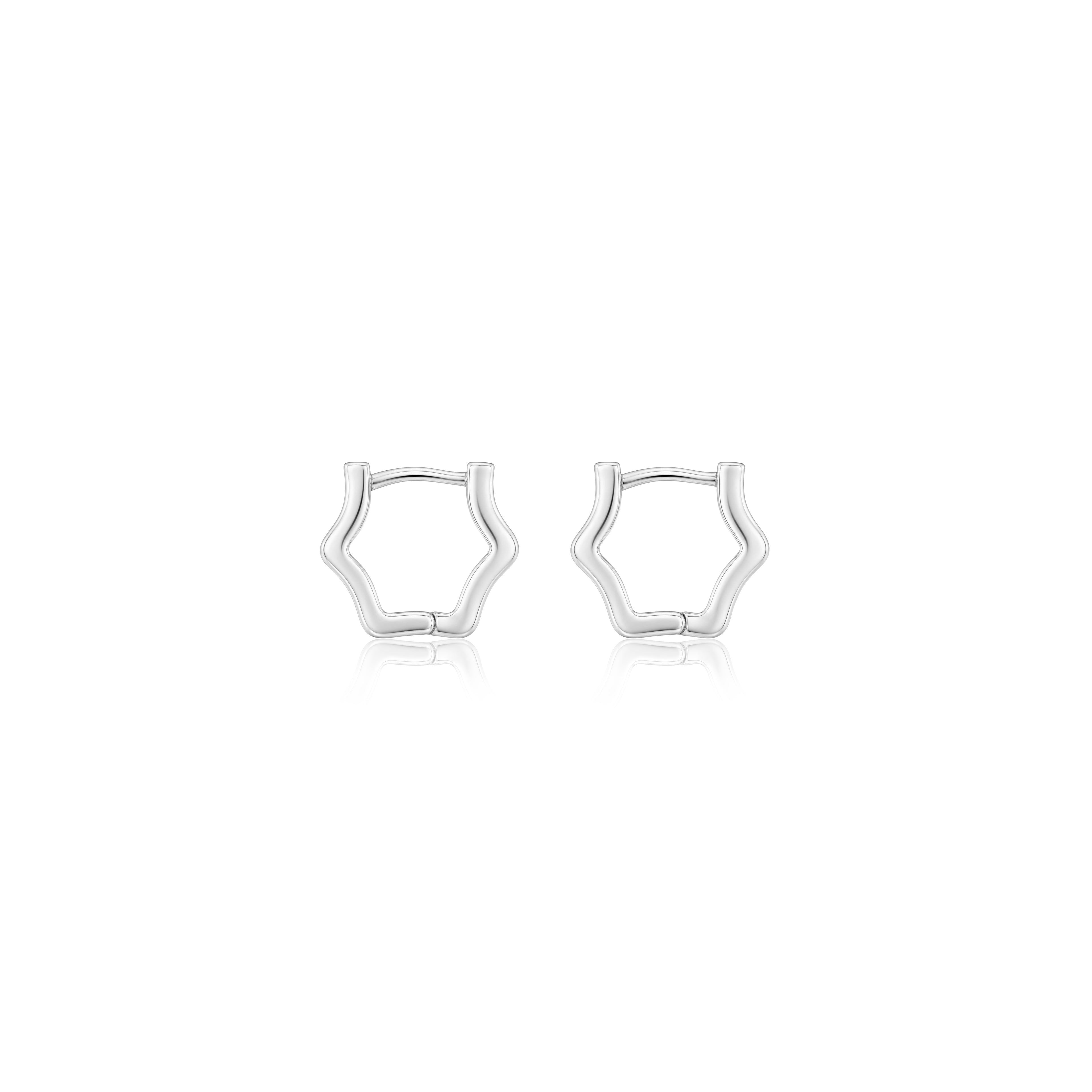 Hex Pavé Huggies