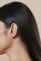 Hex Pavé Huggies
