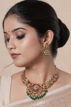 Mayura Emerald Jhumka Earrings