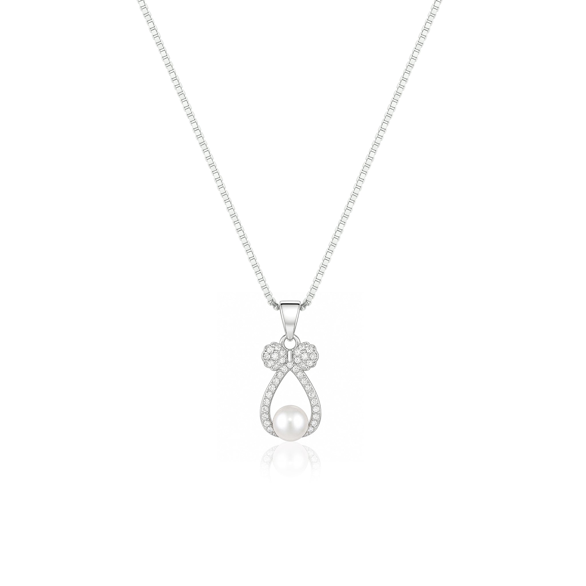 Pearl Bow Pendant Set