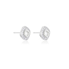 Pearl & Baguette Square Studs