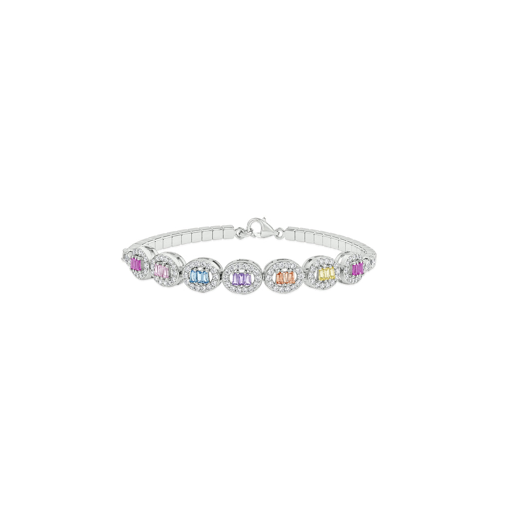Rainbow Chunks Tennis Bracelet
