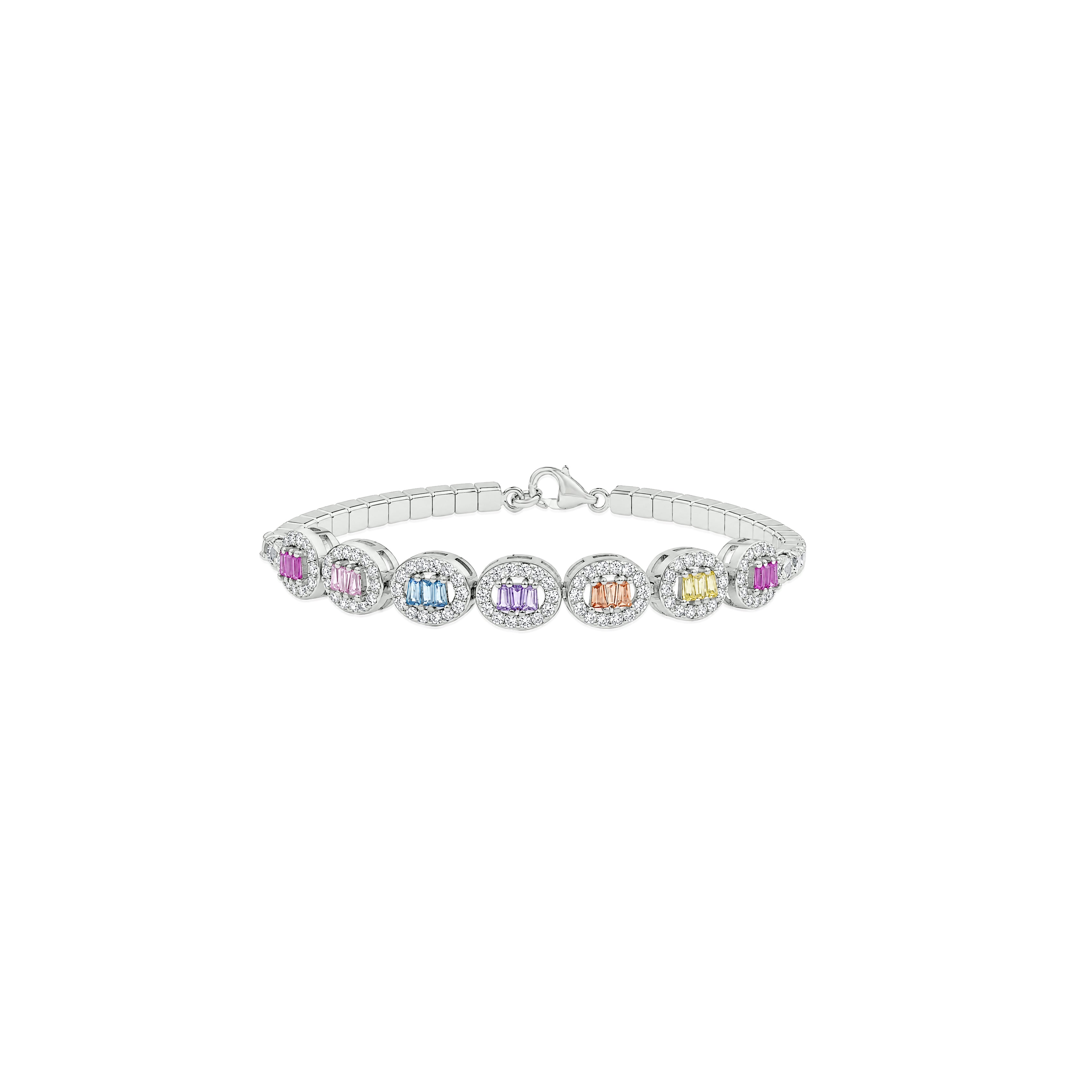 Rainbow Chunks Tennis Bracelet