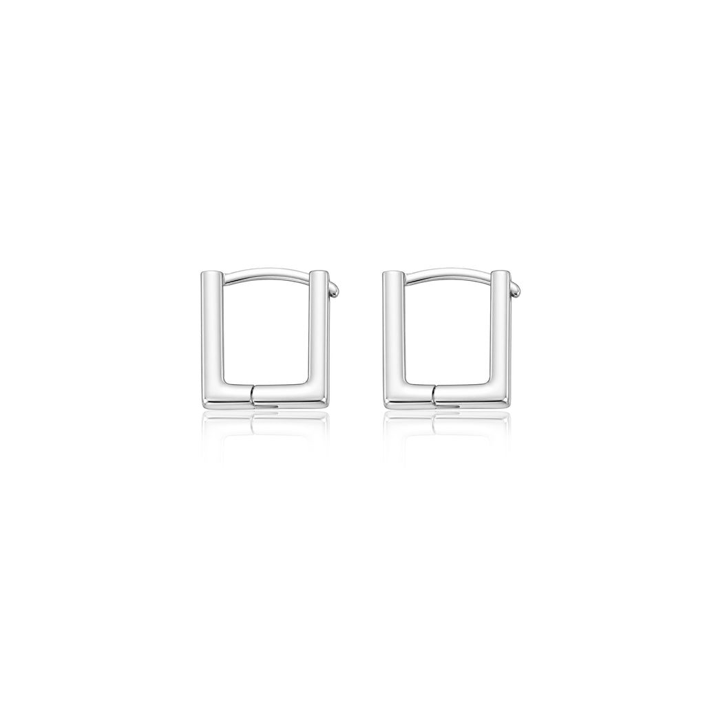 Rectangular Pavé Huggies