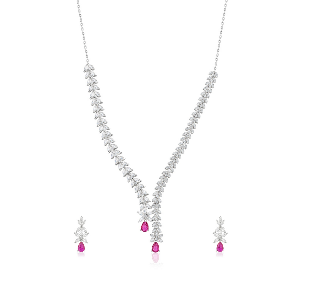 Ruby Vine Necklace Set