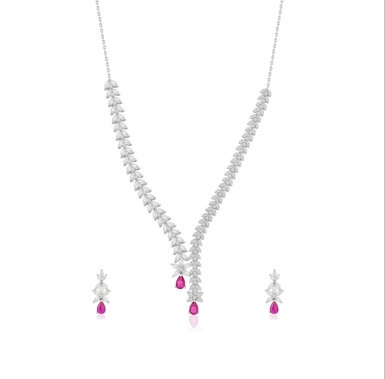 Ruby Vine Necklace Set