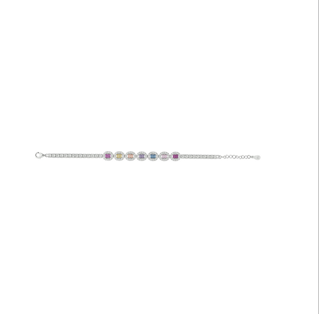 Rainbow Chunks Tennis Bracelet