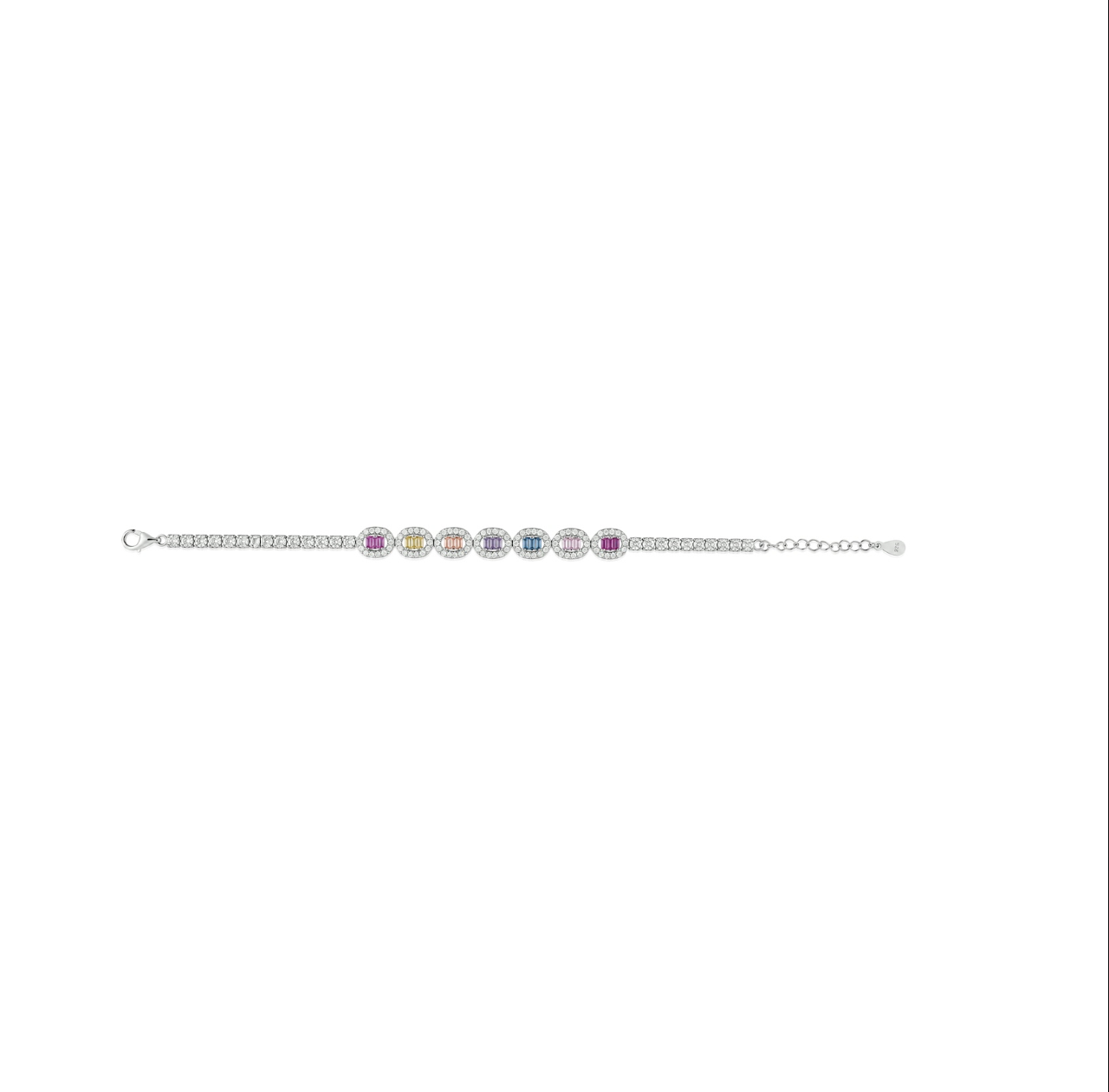 Rainbow Chunks Tennis Bracelet