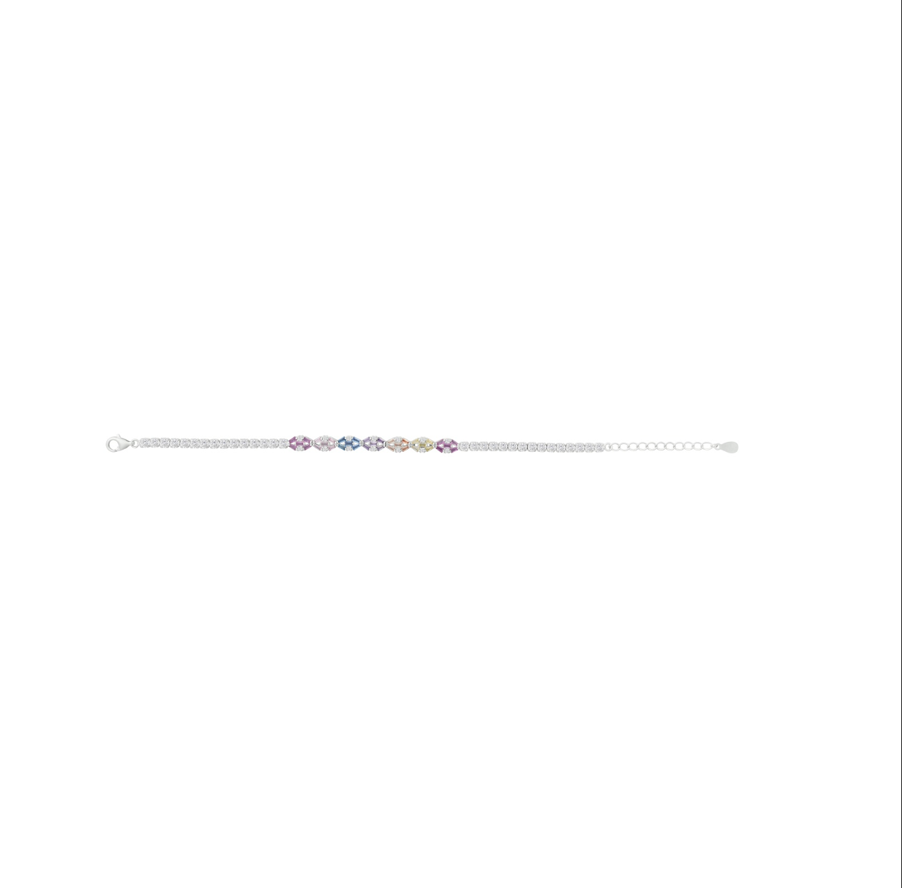 Rainbow Navette Cluster Bracelet