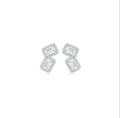 Double Emerald Halo Studs