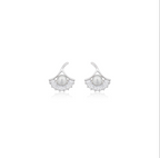 Ginkgo Pearl Fan Studs