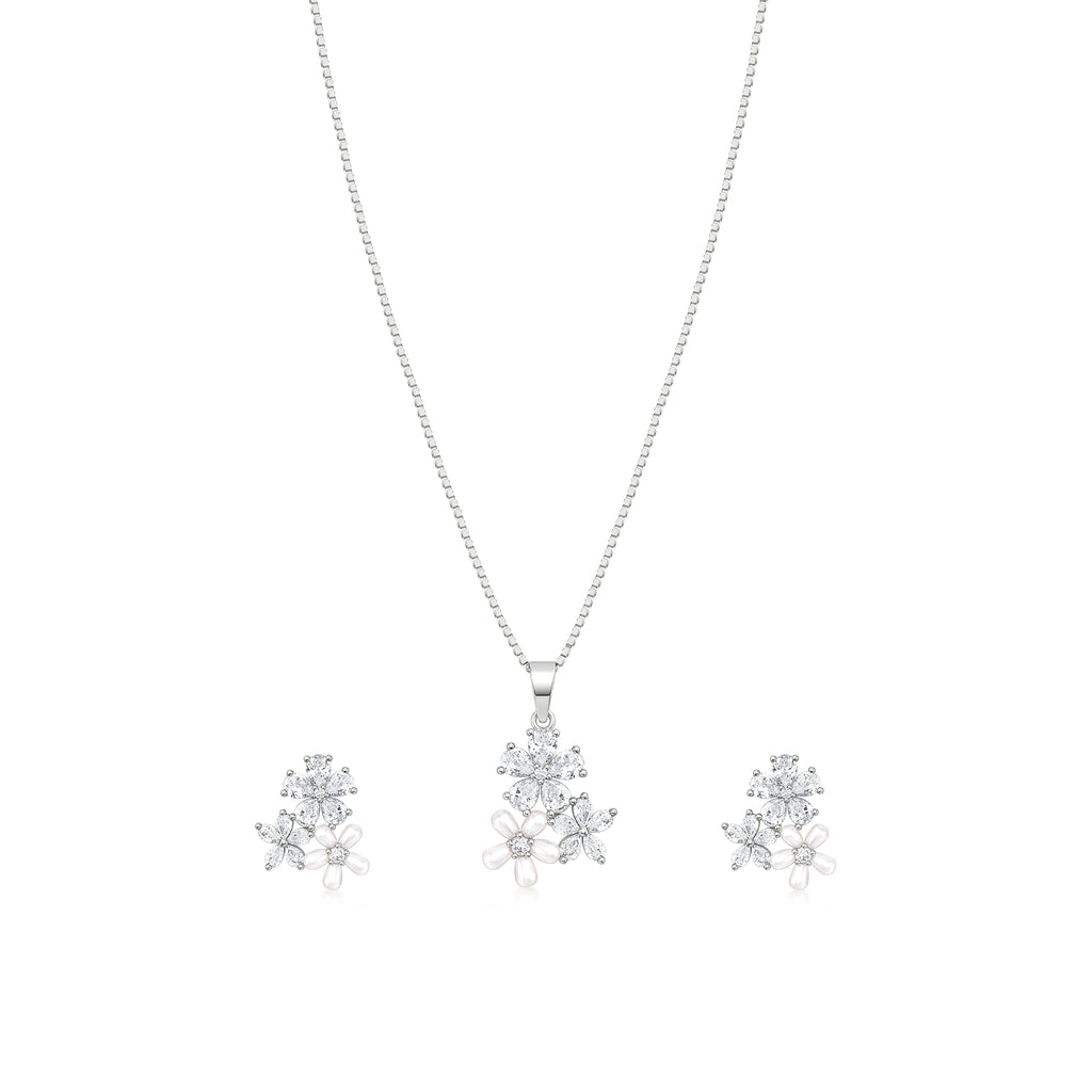 Twin Blossom Pendant Set