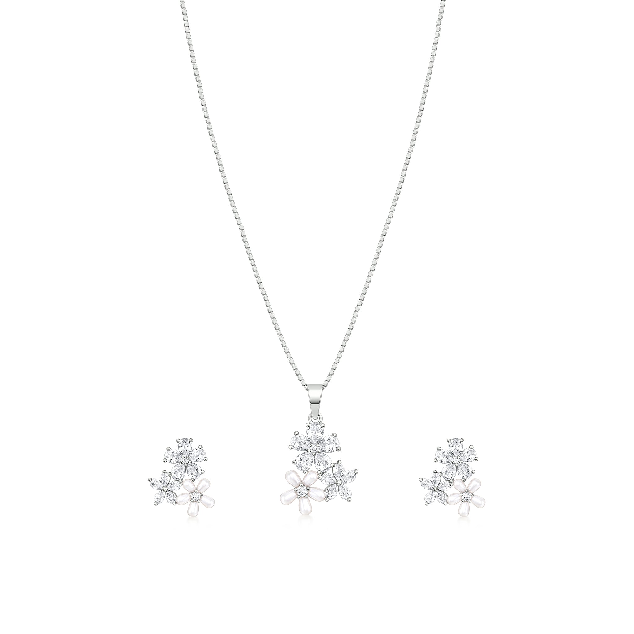 Twin Blossom Pendant Set