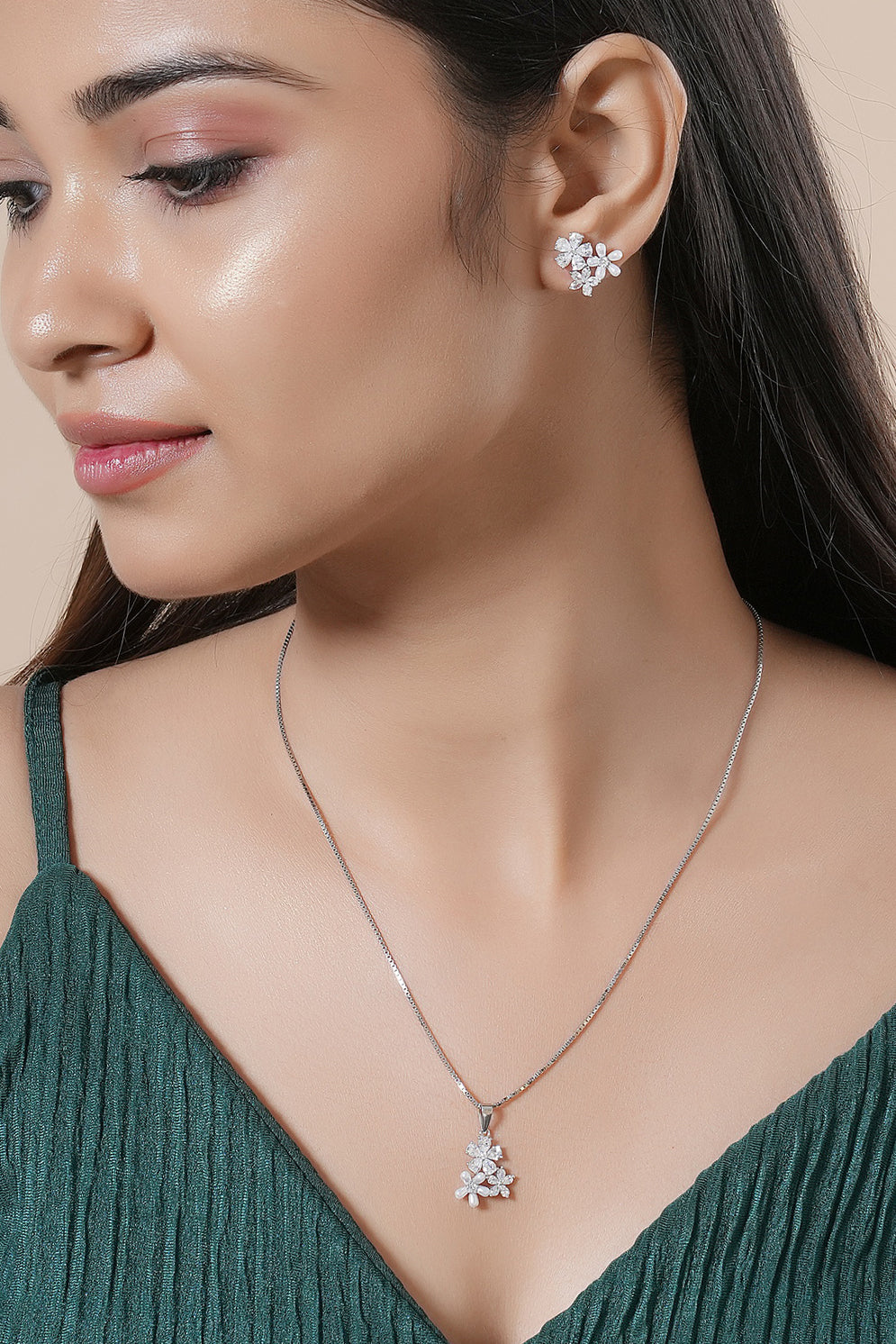 Twin Blossom Pendant Set